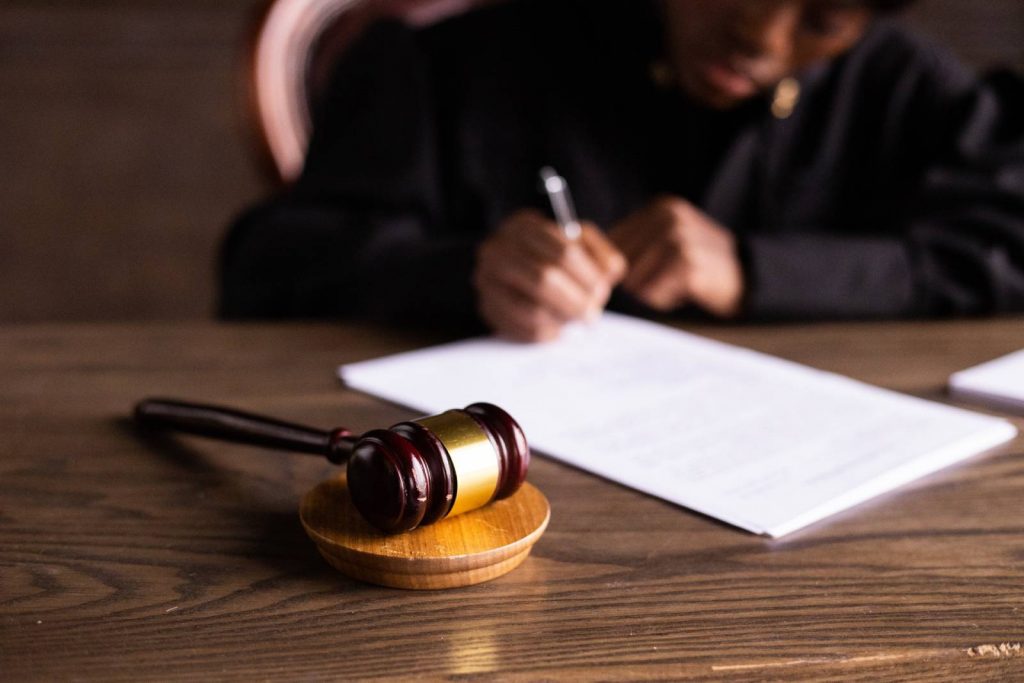 Lawyer signing